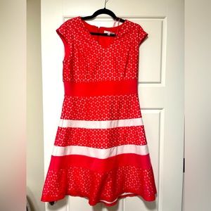 Knee length coral/orange dress